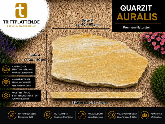 Trittplatten Quarzit Auralis