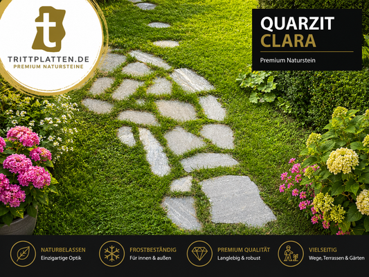 Gartenweg aus Quarzit Clara Naturstein Trittplatten