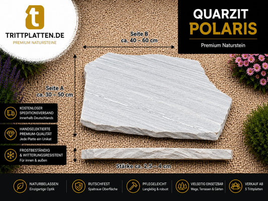 Trittplatten Quarzit Polaris – Produktansicht 2