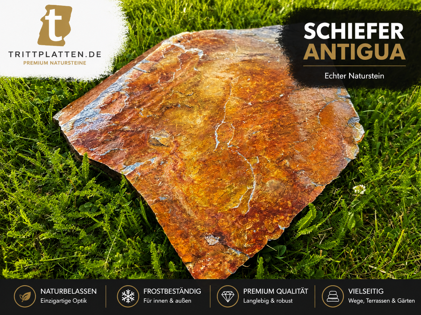 Antigua Schiefer Trittplatten Polygonale Naturstein-Trittsteine für Gartenwege
