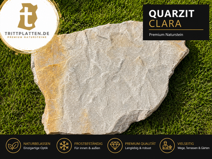 Quarzit Clara Trittplatten | Polygonale Naturstein-Trittsteine Garten weg