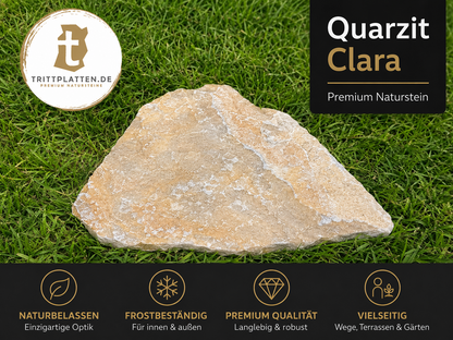 Quarzit Clara Trittplatten | Polygonale Naturstein-Trittsteine Garten weg