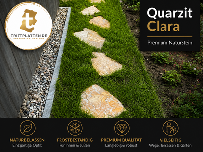 Quarzit Clara Trittplatten | Polygonale Naturstein-Trittsteine Garten weg