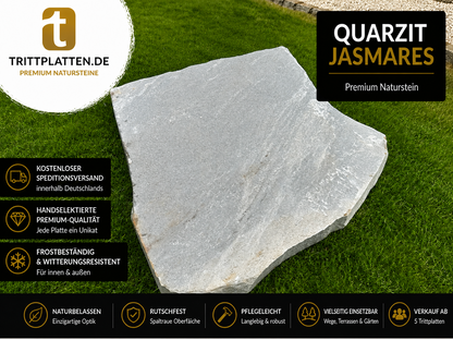 Quarzit Jasmares Trittplatten 5er Set | Polygonale Naturstein-Trittsteine Weg