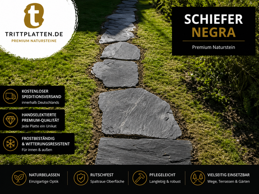 Trittplatten Schiefer Negra