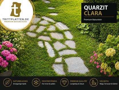 Gartenweg aus Quarzit Clara Naturstein Trittplatten