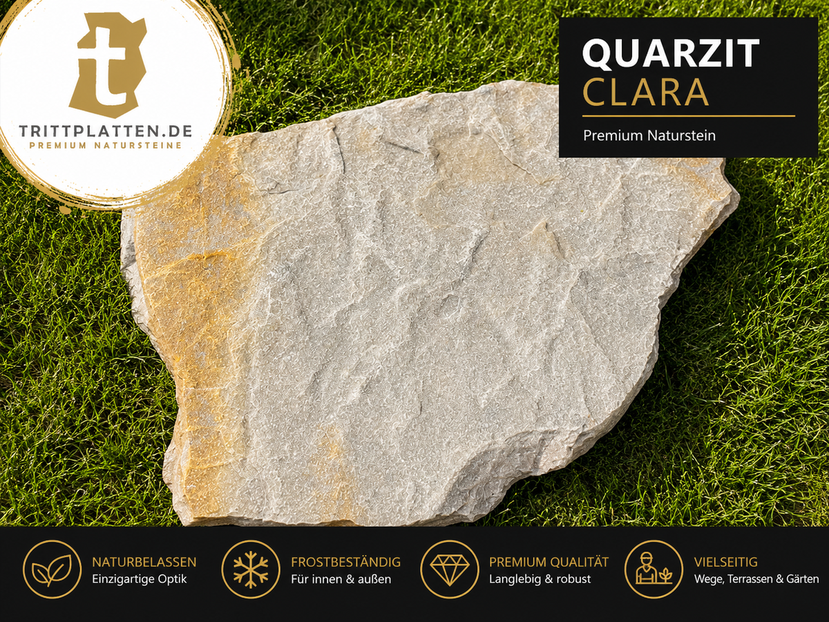 Quarzit Clara polygonale Naturstein Trittplatte für Gartenwege