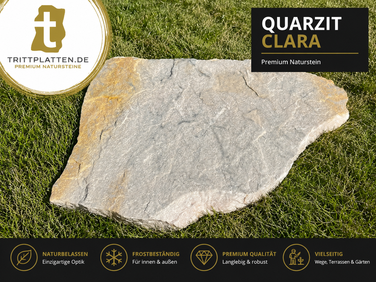 Trittplatten Quarzit Clara – Premium Quarzit Clara Naturstein für Garten und Terrasse
