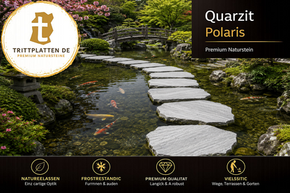 Trittplatten Quarzit Polaris