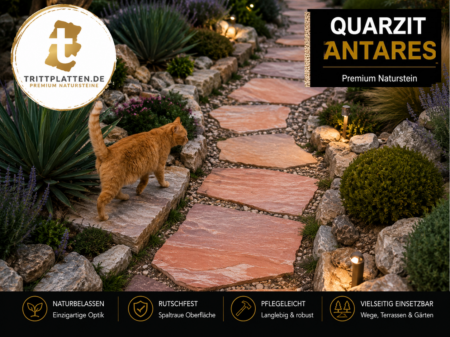 Trittplatten Quarzit Antares