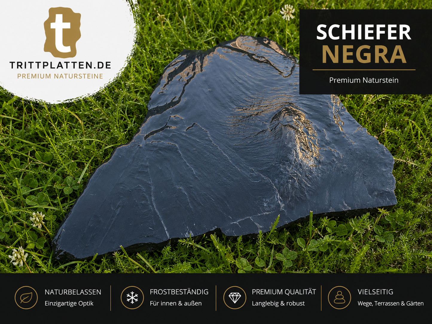 Trittplatten Schiefer Negra