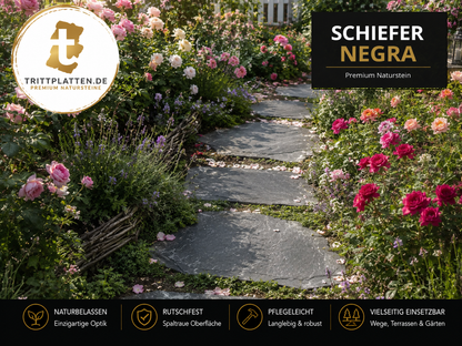 Trittplatten Schiefer Negra